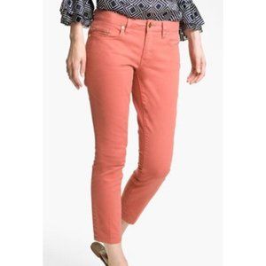 Tory Burch Alexa Cropped Skinny Jeans | Coral | Size 27